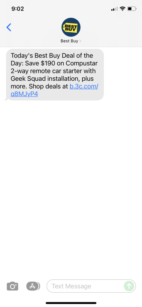 Best Buy 1 Text Message Marketing Example - 11.11.2021