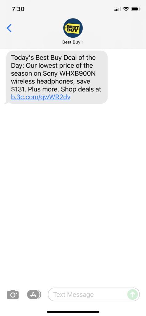 Best Buy 1 Text Message Marketing Example - 11.19.2021