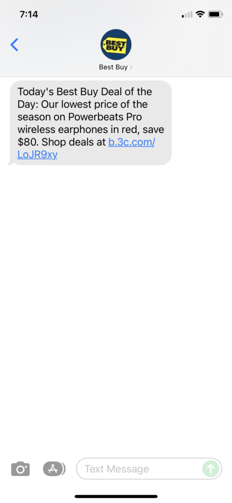 Best Buy 1 Text Message Marketing Example - 11.20.2021