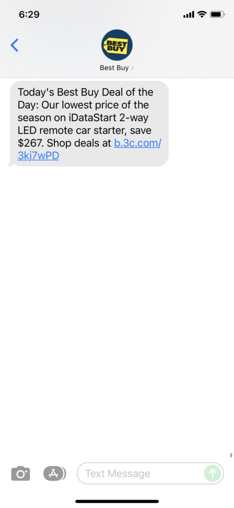 Best Buy 1 Text Message Marketing Example - 11.27.2021