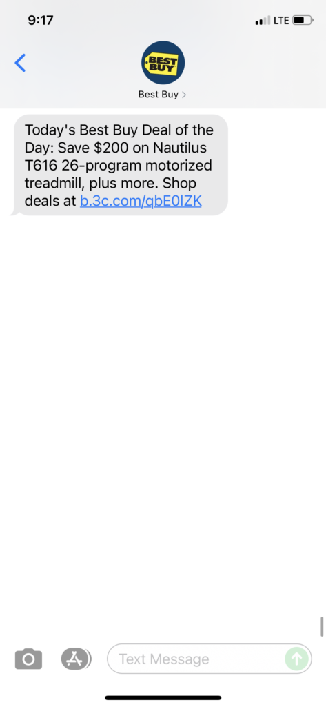 Best Buy Text Message Marketing Example - 11.03.2021