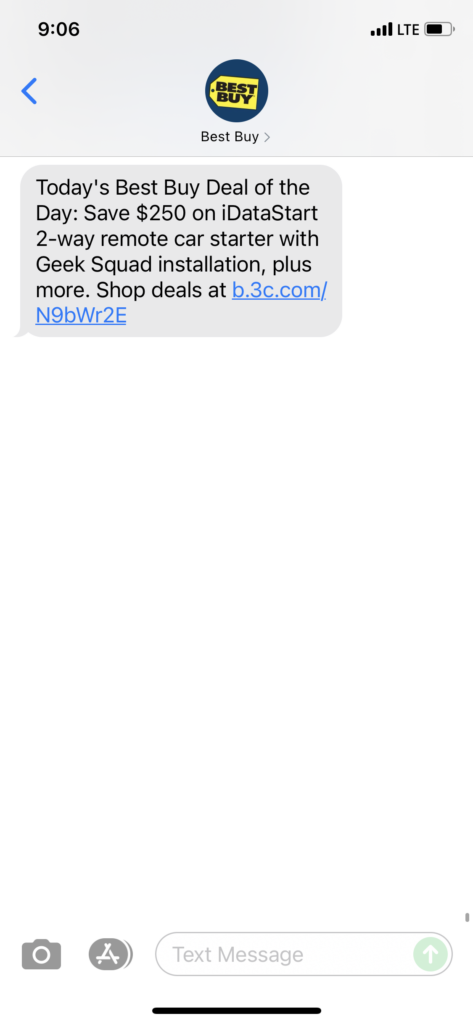 Best Buy Text Message Marketing Example - 11.04.2021