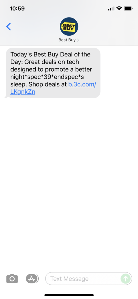 Best Buy Text Message Marketing Example - 11.07.2021