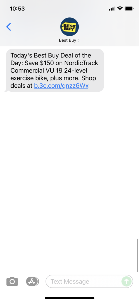 Best Buy Text Message Marketing Example - 11.08.2021