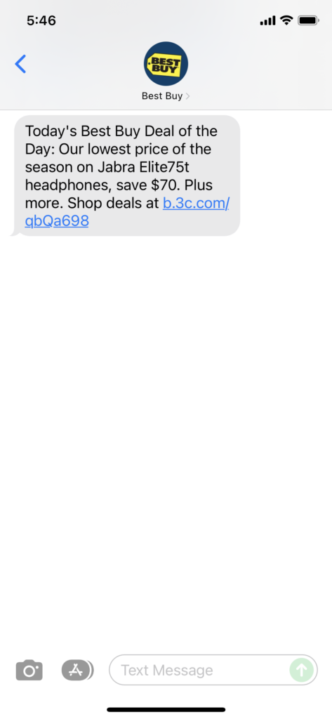 Best Buy Text Message Marketing Example - 11.15.2021