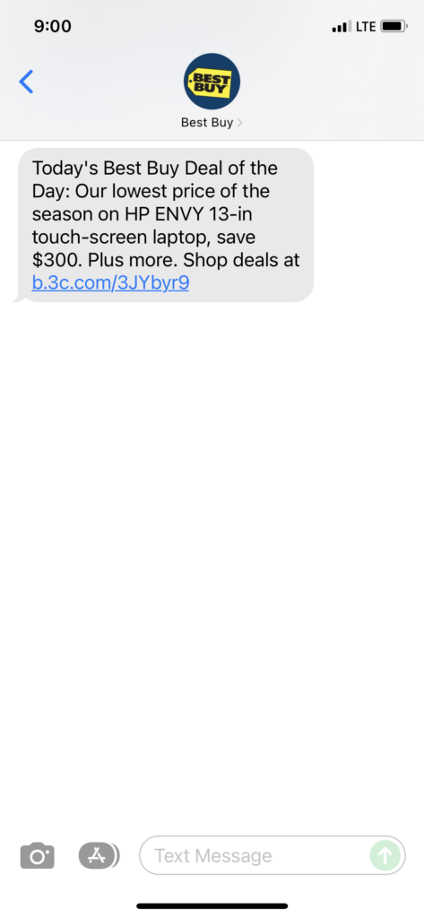 Best Buy Text Message Marketing Example - 11.17.2021