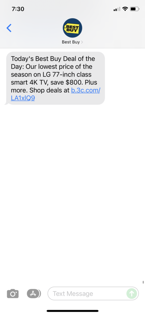 Best Buy Text Message Marketing Example - 11.25.2021