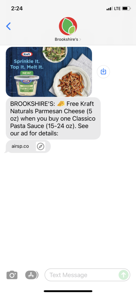 Brookshire's Text Message Marketing Example - 11.18.2021
