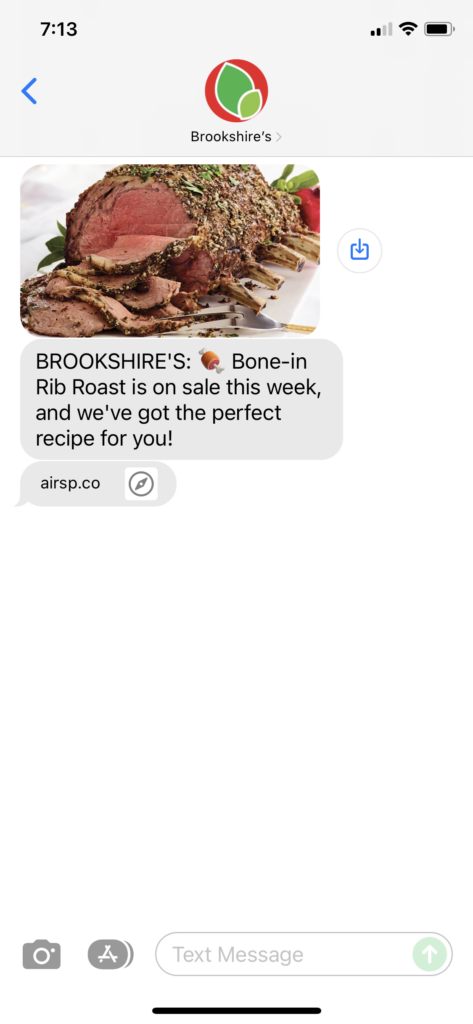 Brookshire's Text Message Marketing Example - 11.20.2021