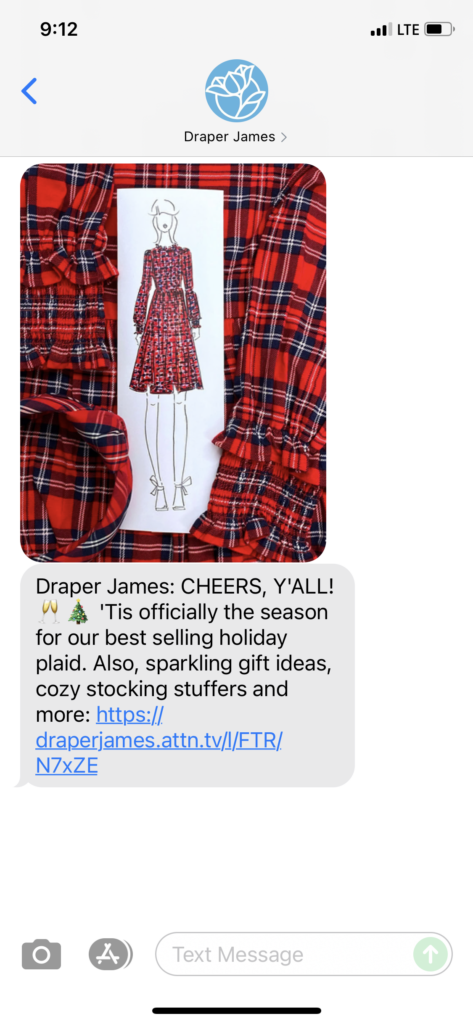 Draper James Text Message Marketing Example - 11.03.2021