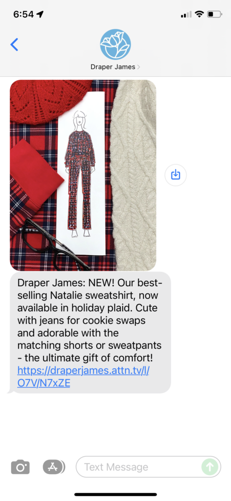 Draper James Text Message Marketing Example - 11.10.2021