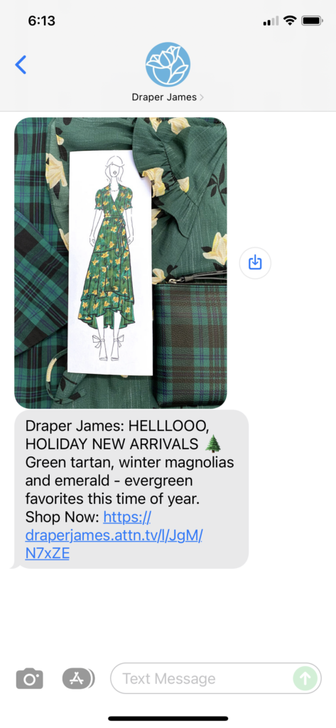 Draper James Text Message Marketing Example - 11.14.2021
