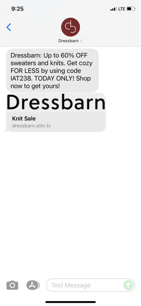Dressbarn Text Message Marketing Example - 11.02.2021