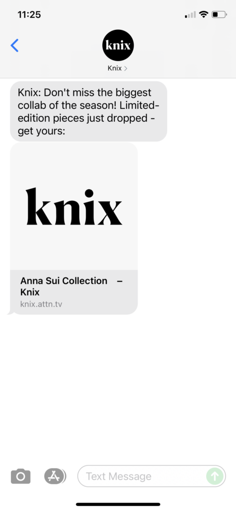 Knix Text Message Marketing Example 10.23.2021