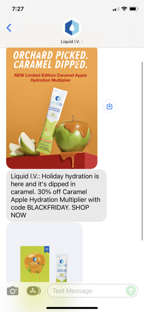 Liquid IV Text Message Marketing Example - 11.19.2021