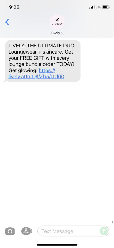 Lively Text Message Marketing Example - 11.04.2021