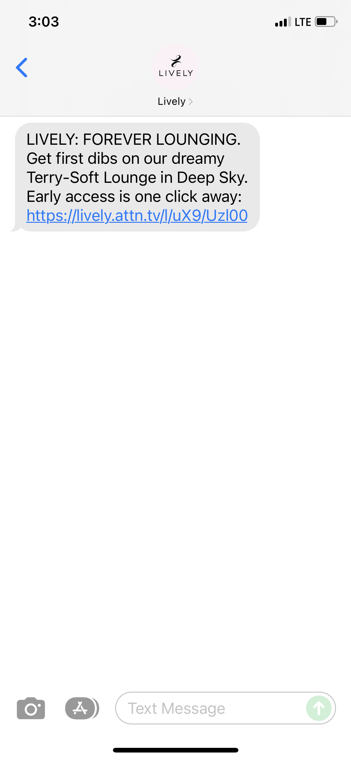 Lively Text Message Marketing Example – 11.16.2021 | SMS Archives