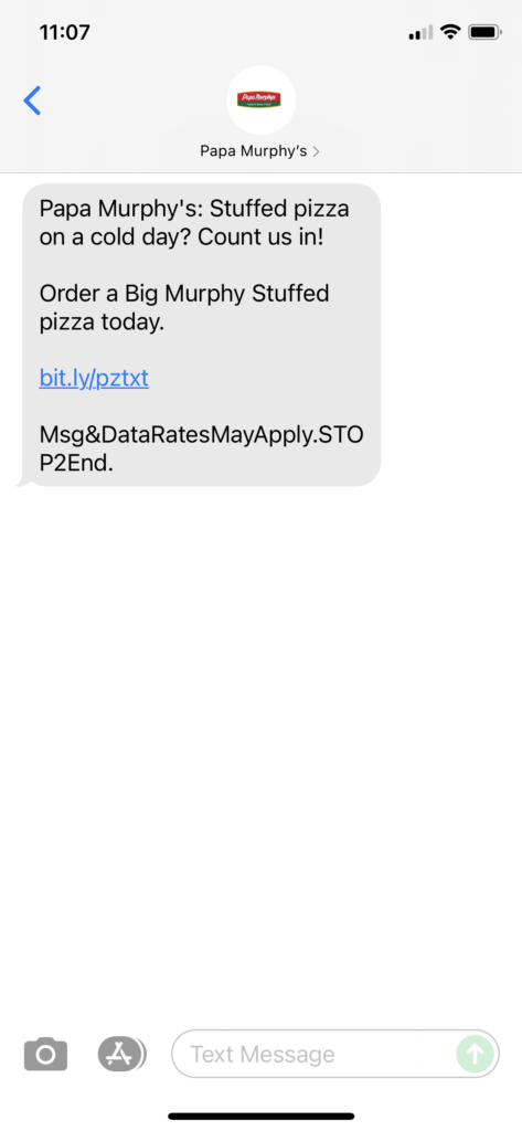 Papa Murphy's Text Message Marketing Example - 11.06.2021
