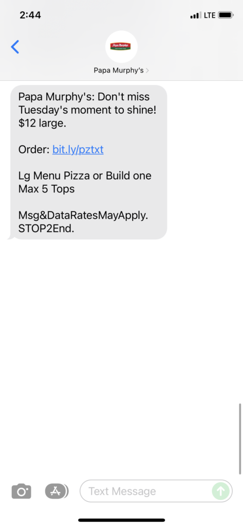 Papa Murphy's Text Message Marketing Example - 11.30.2021