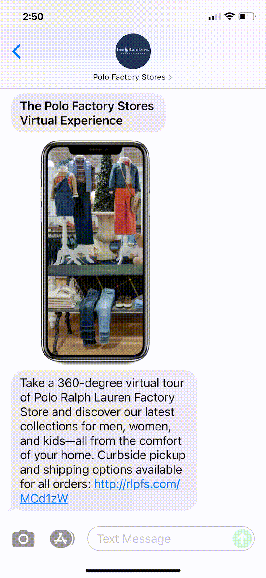 Polo-Factory-Stores-Text-Message-Marketing-Example-10.15.2021