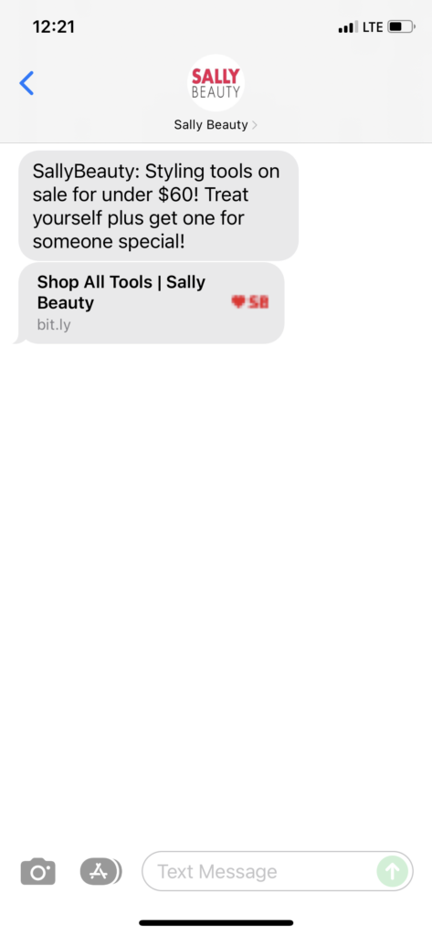 Sally Beauty Text Message Marketing Example - 11.10.2021