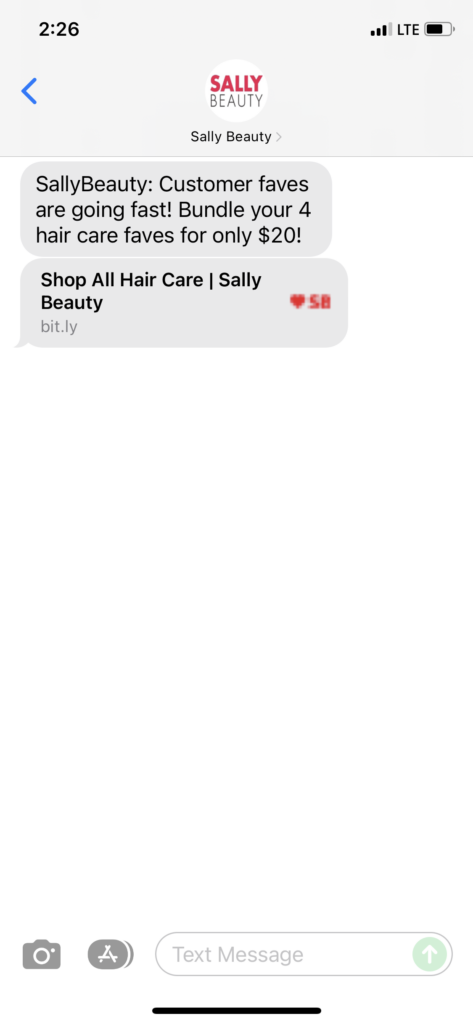 Sally Beauty Text Message Marketing Example - 11.18.2021