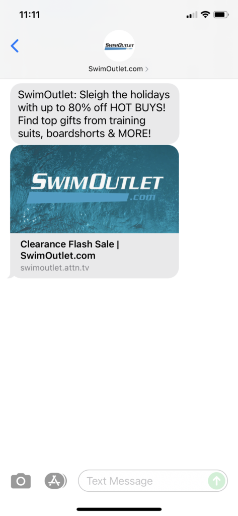 SwimOutlet.com Text Message Marketing Example - 11.01.2021