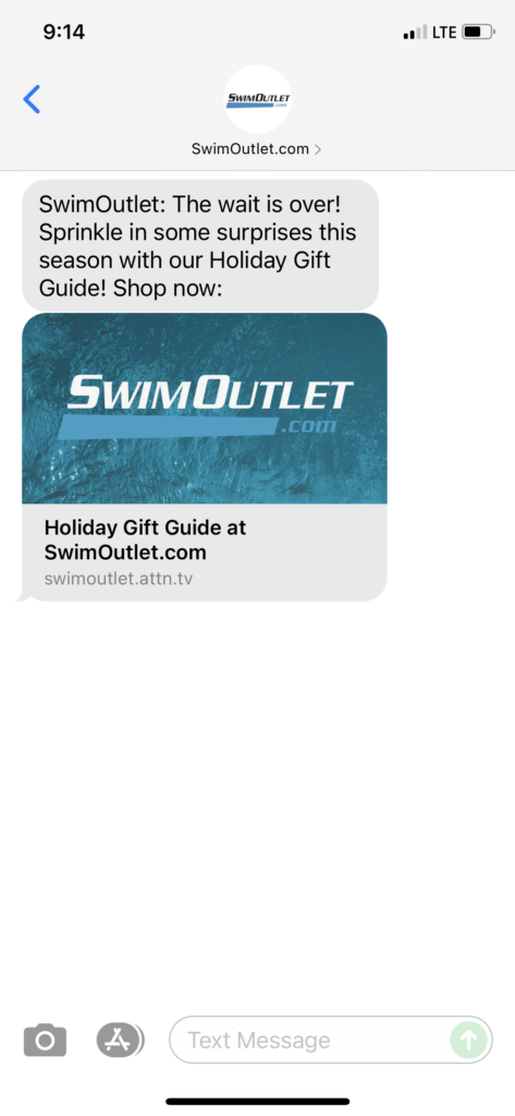 SwimOutlet.com Text Message Marketing Example - 11.03.2021
