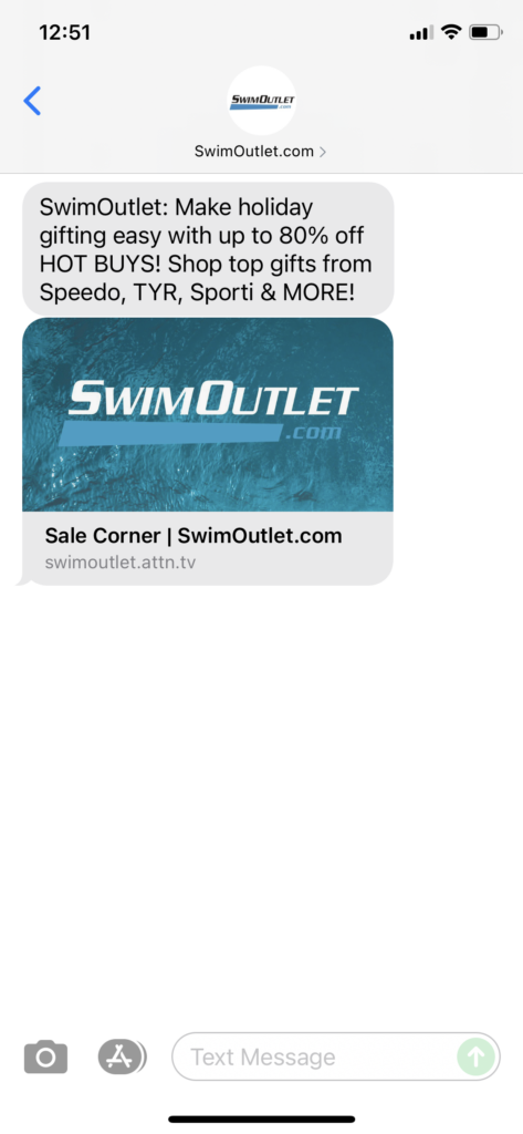 SwimOutlet.com Text Message Marketing Example - 11.05.2021