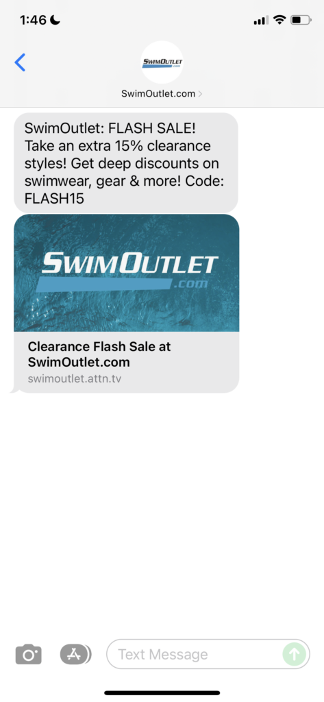 SwimOutlet.com Text Message Marketing Example - 11.09.2021