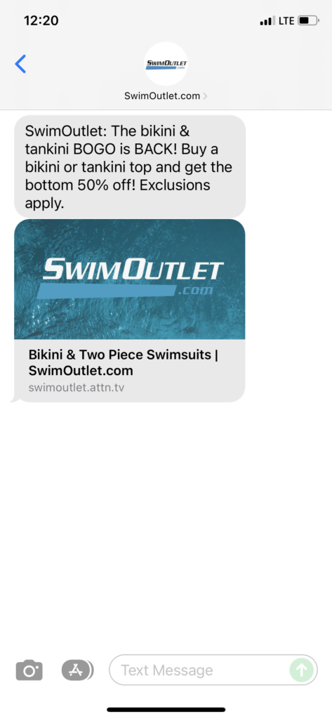 SwimOutlet.com Text Message Marketing Example - 11.10.2021
