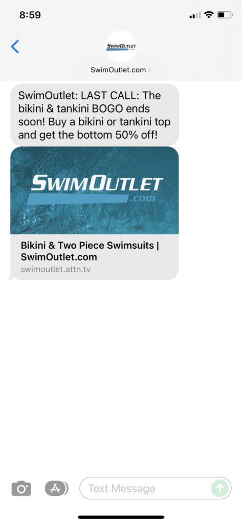 SwimOutlet.com Text Message Marketing Example - 11.11.2021