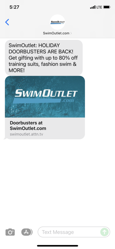 SwimOutlet.com Text Message Marketing Example - 11.15.2021