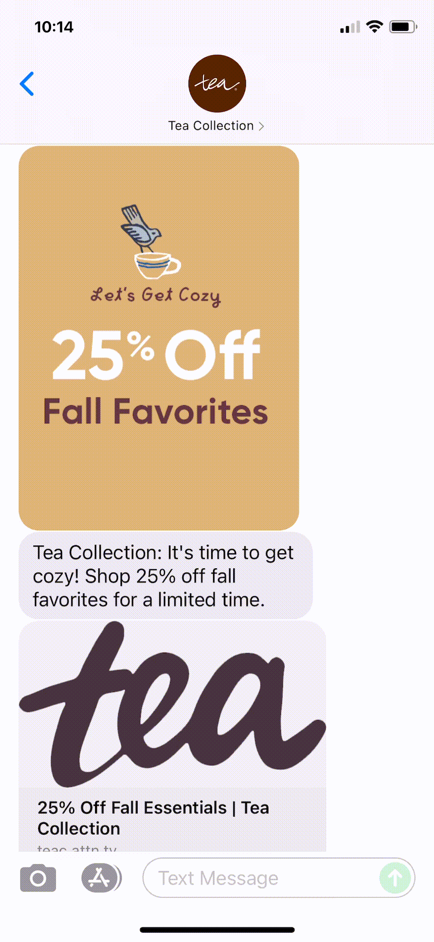 Tea-Collection-Text-Message-Marketing-Example-10.08.2021