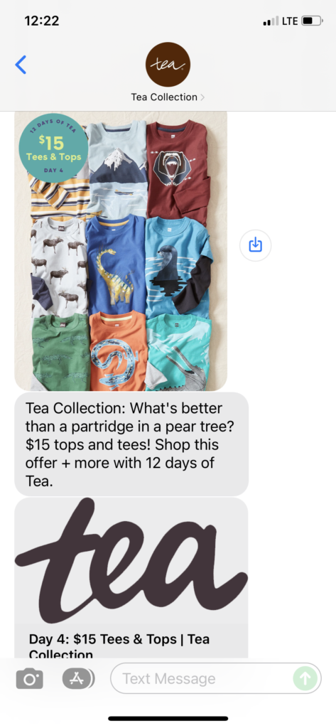 Tea Collection Text Message Marketing Example - 11.10.2021