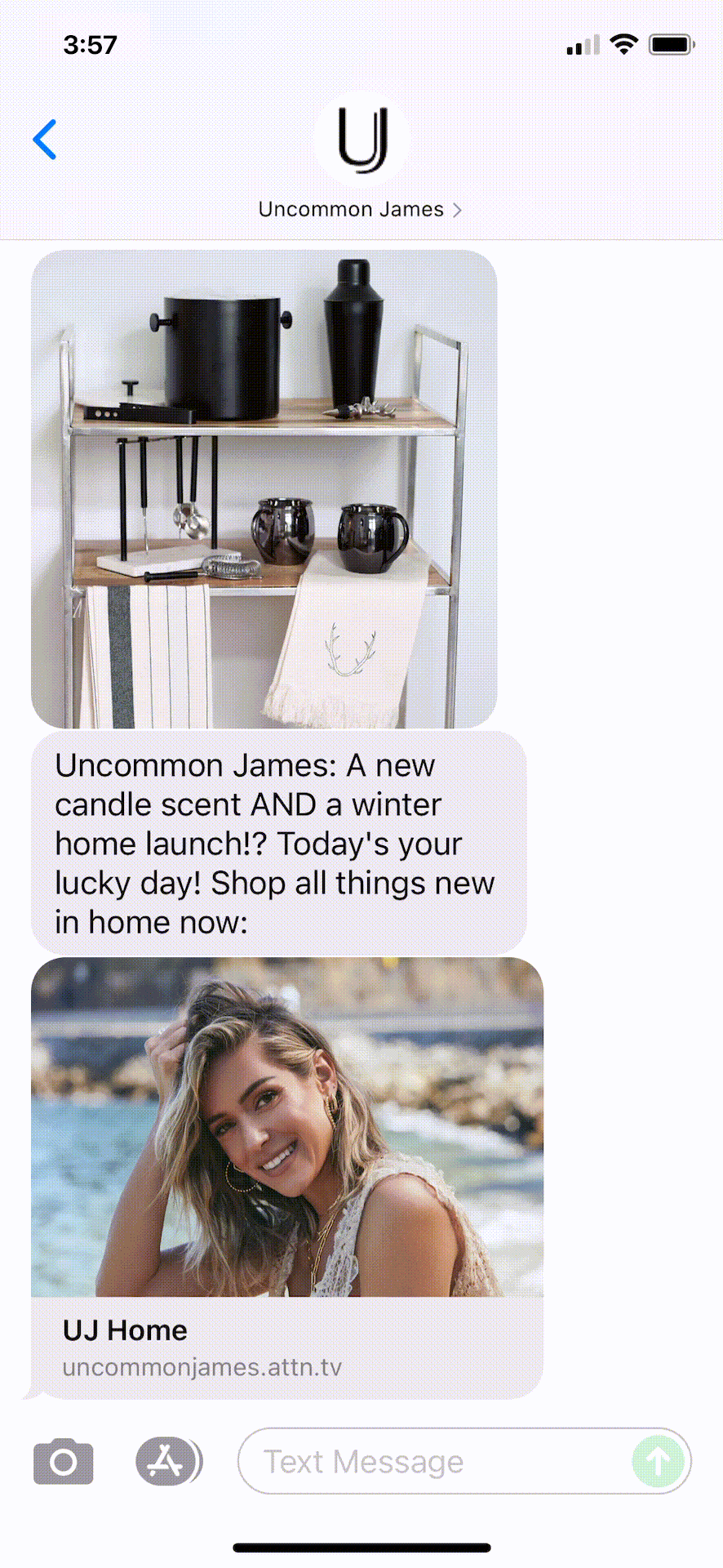 Uncommon-James-Text-Message-Marketing-Example-10.28.2021