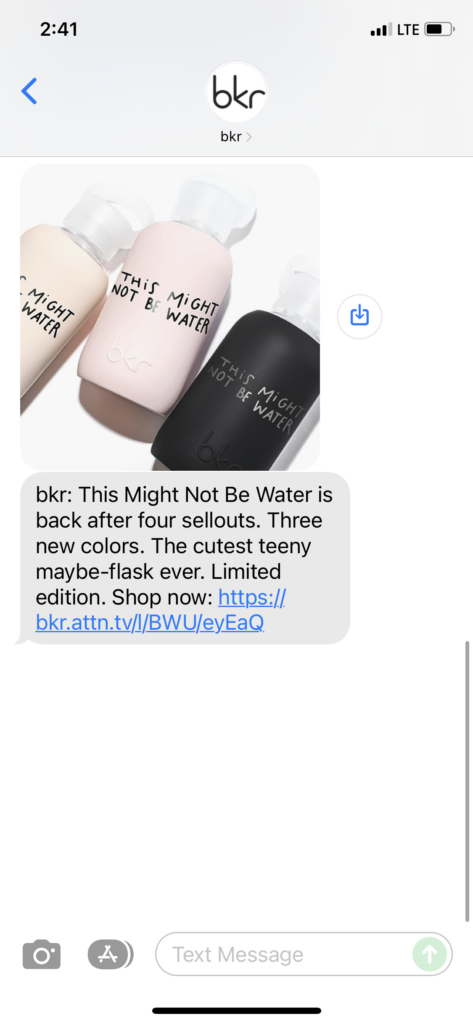 bkr Text Message Marketing Example - 11.18.2021