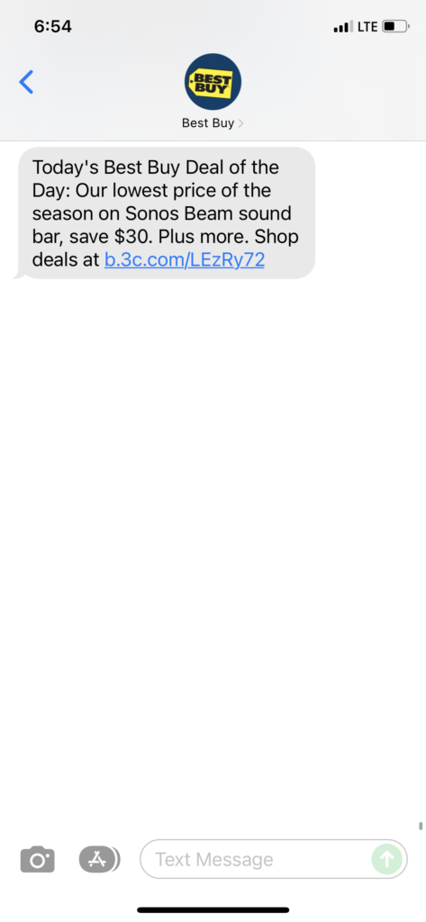 Best Buy Text Message Marketing Example - 12.03.2021