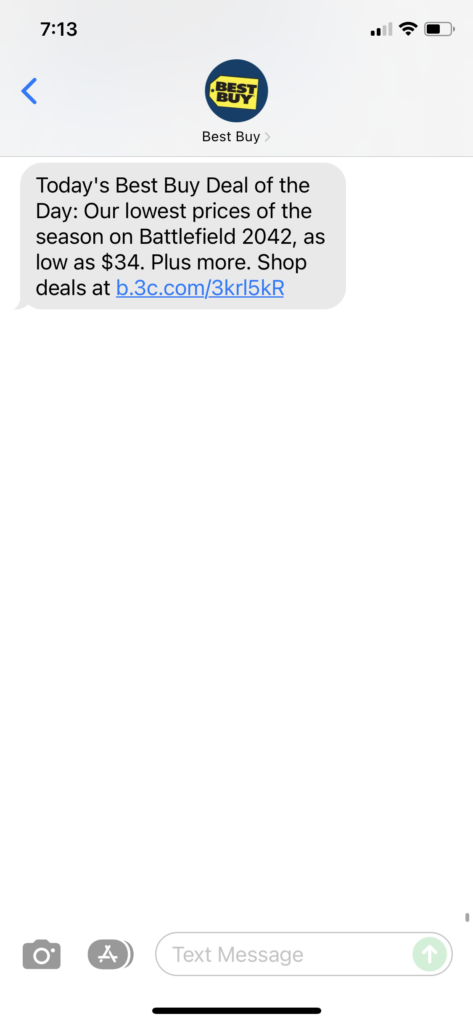 Best Buy Text Message Marketing Example - 12.10.2021