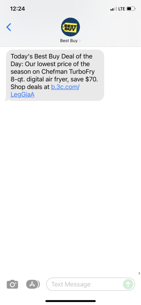 Best Buy Text Message Marketing Example - 12.16.2021
