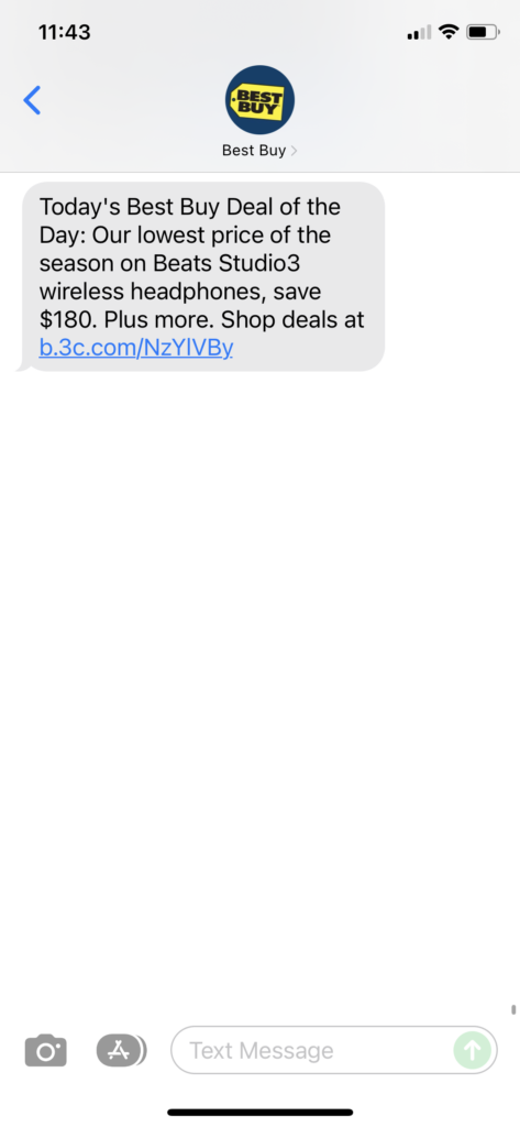 Best Buy Text Message Marketing Example - 12.18.2021