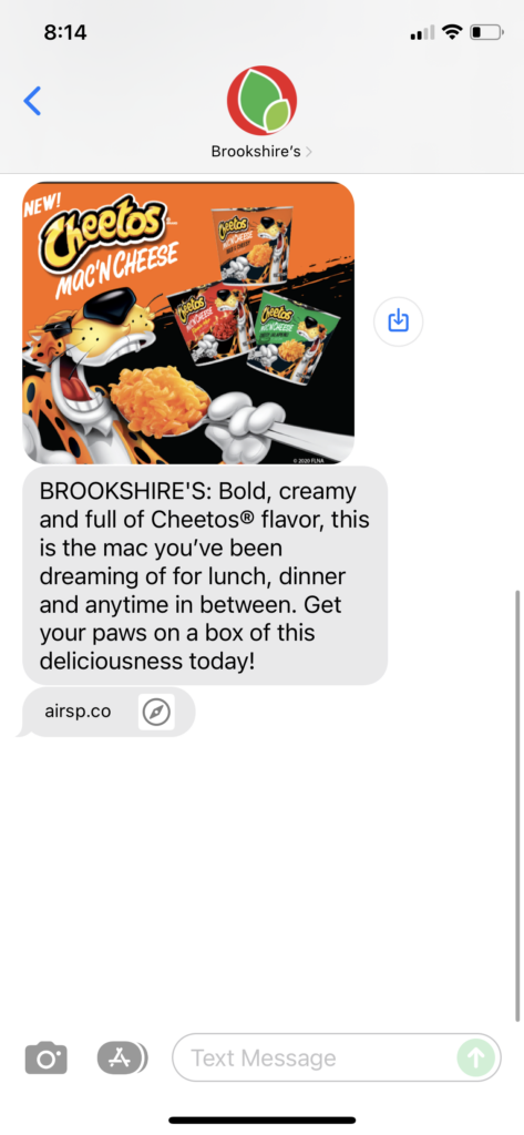 Brookshire's Text Message Marketing Example - 12.08.2021