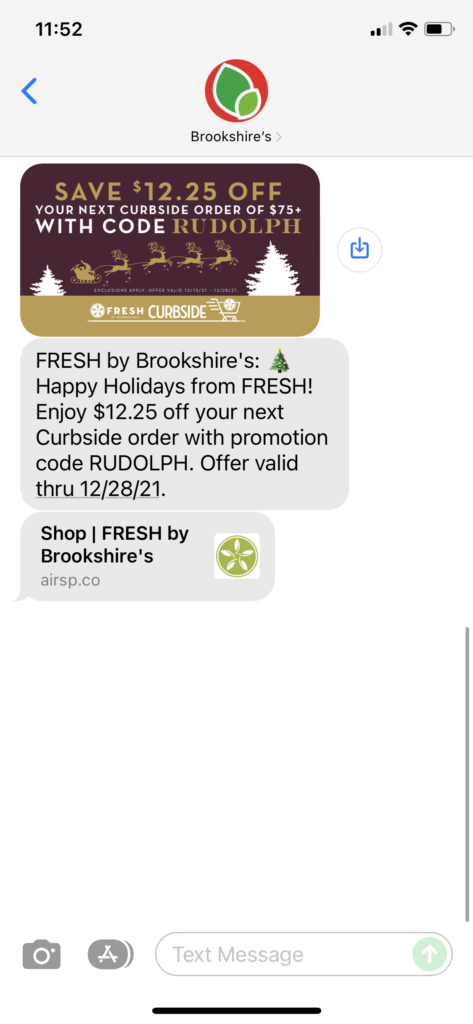 Brookshire's Text Message Marketing Example - 12.17.2021