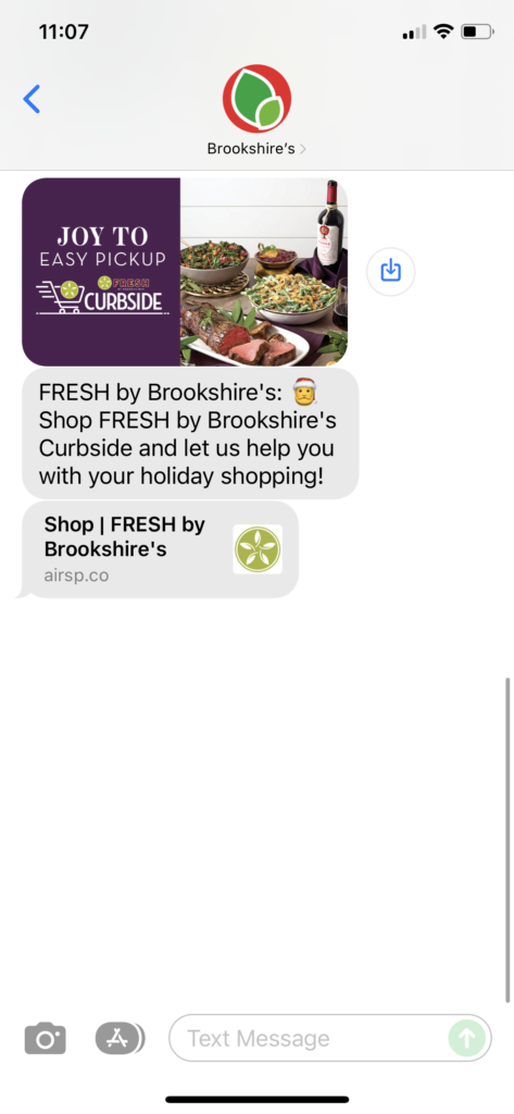 Brookshire's Text Message Marketing Example - 12.23.2021