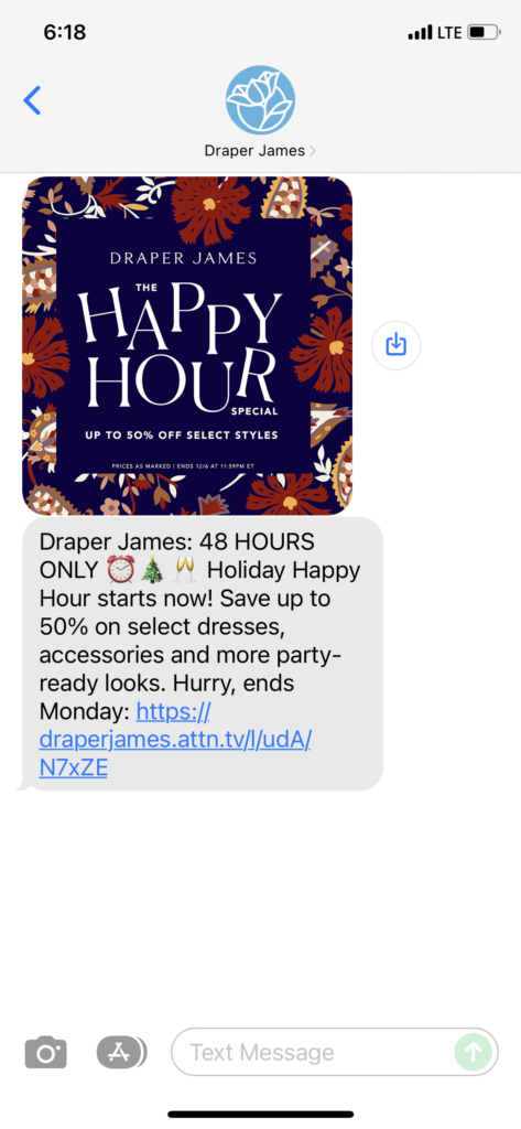 Draper James Text Message Marketing Example - 12.05.2021