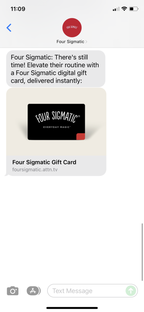 Four Sigmatic Text Message Marketing Example - 12.23.2021