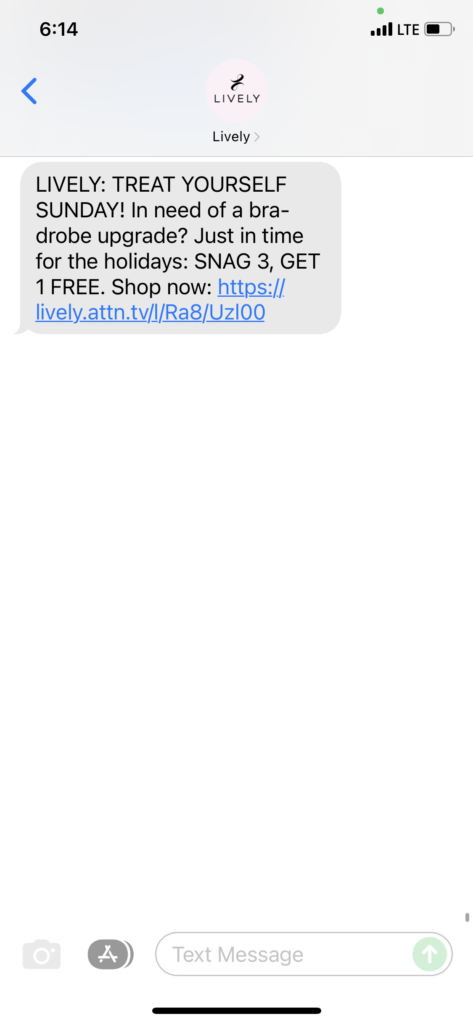 Lively Text Message Marketing Example - 12.05.2021