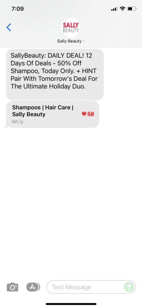Sally Beauty Text Message Marketing Example - 12.10.2021