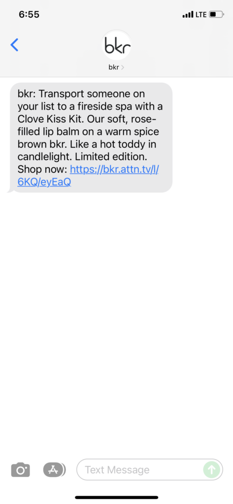 bkr Text Message Marketing Example - 12.03.2021
