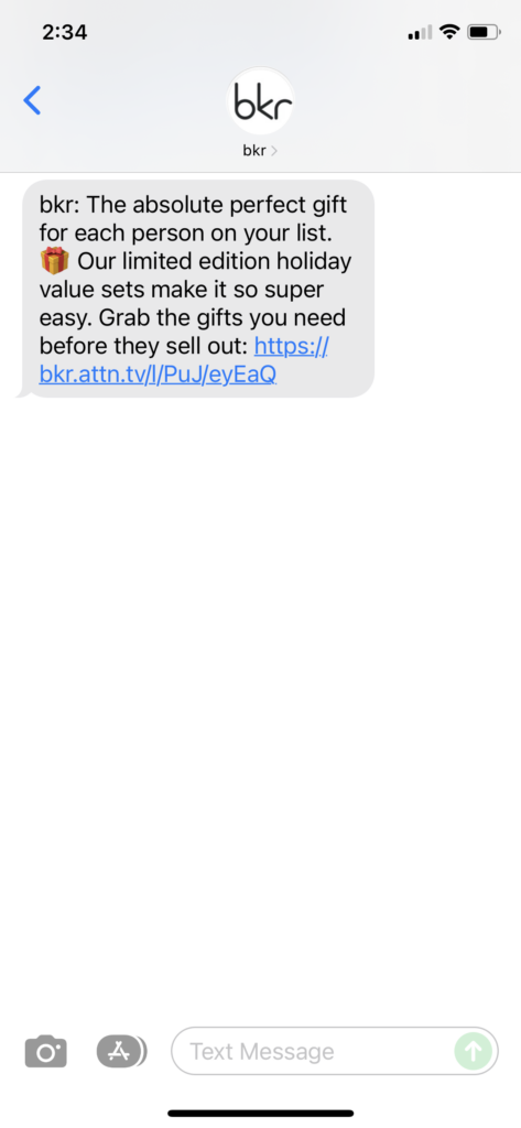 bkr Text Message Marketing Example - 12.06.2021